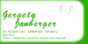 gergely jamberger business card